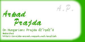 arpad prajda business card